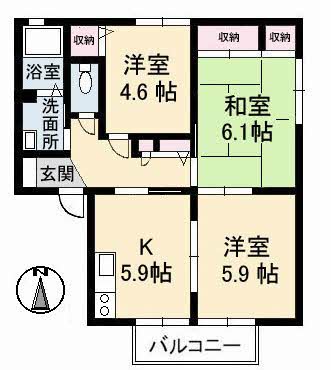 レジデンスナカヤ　　Ｂ棟B0106-2