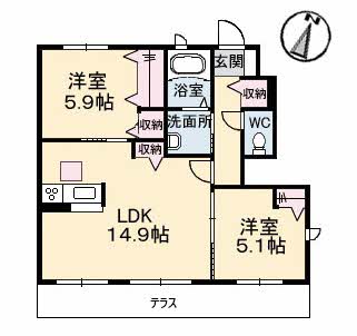 シャーメゾンきびじ C棟 C0107号-2