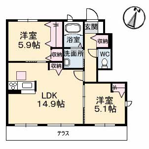 シャーメゾンきびじ　Ｄ棟 D0110号-2