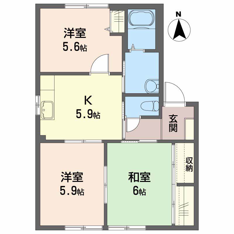 ハイツ岩郷　Ｂ棟B0102-2