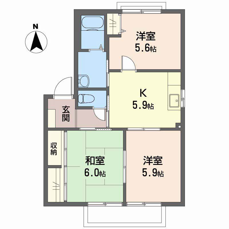 ハイツ岩郷　Ａ棟 A0201号-2
