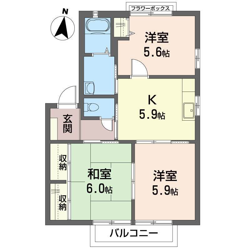 メゾンボヌール　Ｄ棟 D0202号-2