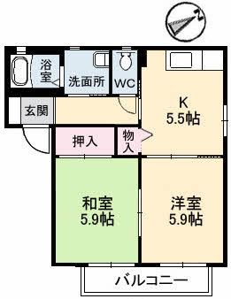 シャーメゾン郡家 B棟 B0202号-2
