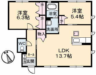 ウィンド ハウス A棟 A0102号-2
