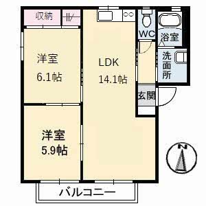 スカイハイツ B棟 B0201号-12