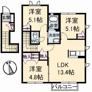 ヴィラシオン木之庄　Ｂ棟 B0201号-2