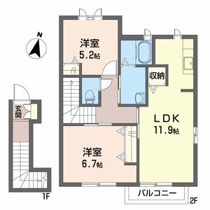 ヴィラシーン神辺 B棟 B0201号-2