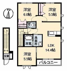スカイハイツ坪生　Ｂ棟 B0203号-2