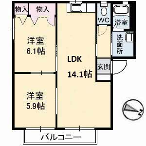 ディアス川南　Ｂ棟 B0201号-3