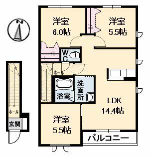 スカイハイツ坪生　Ｂ棟B0203-2