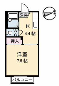 プレインコーポ　　Ａ棟 A0203号-2