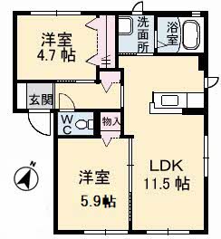 メゾンスカイヒルズ　Ｅ棟 E0106号室