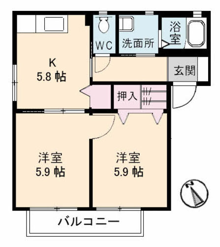 サンハイツ D棟 D0105号-2