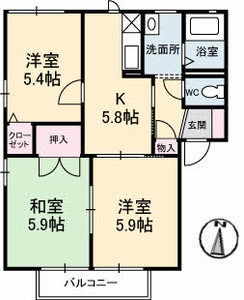 アンソレイエ２１　　Ａ棟 A0201号室