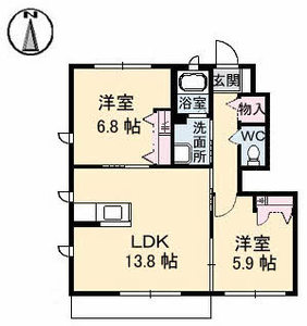 パインテイル　Ｄ棟 D0102号室