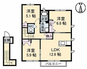 パインテイル　Ａ棟 A0201号-12