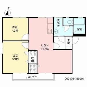 カーサ中の館　Ｂ棟 B0201号室