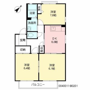 プティ・ボヌール　Ｂ棟　＊＊ B0201号-16