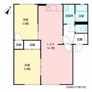 シャルマン辻野　Ｂ棟　＊＊ B0102号室
