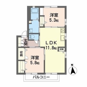 オーロラ・北野　Ｄ棟　＊＊ D0201号-3
