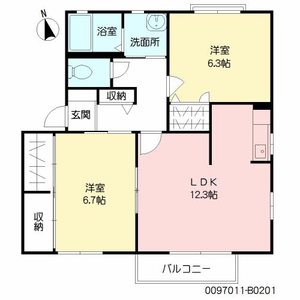 プリムヴェールパルク　Ｂ棟　＊ B0201号-16