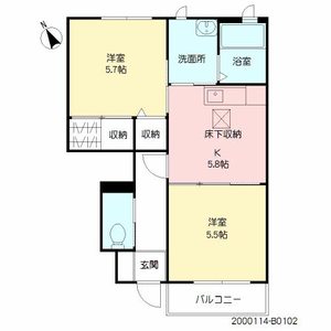 グリーン　ヴュー　Ｂ棟　＊＊ B0102号室