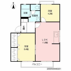 クレール福井　Ｂ棟　＊＊ B0201号-16