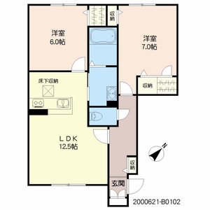 パストラル久留米　Ｂ棟　＊＊ B0102号室