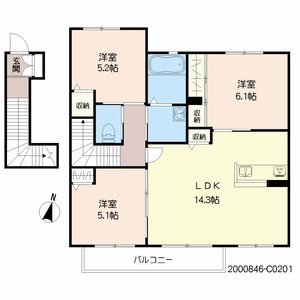 エアホルク　ヴィラ　Ｃ棟　＊＊ C0201号室