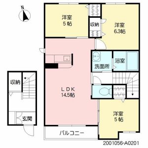 オーク学研都市駅南　Ａ棟　＊＊ A0201号室
