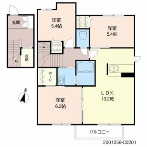 オーク学研都市駅南　Ｃ棟　＊＊ C0201号-13