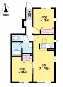 リバーサイド福津　Ｂ棟　＊ B0101号室