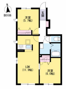 リバーサイド福津　Ｂ棟　＊ B0106号室