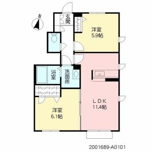 グリーンヒルズ五領　Ａ棟　＊ A0101号室