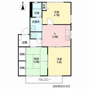 フレグランスＵ　Ｄ棟 D0202号室