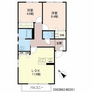 フェリーチェ学研台Ⅱ B棟 ** B0201号-4
