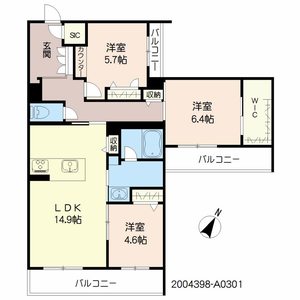 カームハイツ　＊ A0301号室