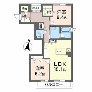 シャーメゾン　リバーダイヤA0202号室_間取り画像