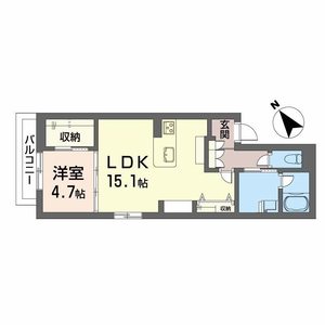 Ｐａｒａｄｉｓｏ熊本駅前A0401号室_間取り画像