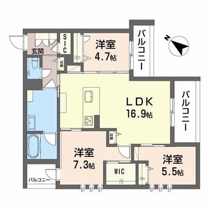 シャーメゾン　新屋敷　ＰｒｅｍｉａｍA0402号室_間取り画像