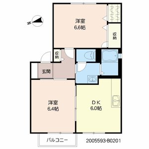 フルールＳ　Ｂ棟　＊ B0201号室