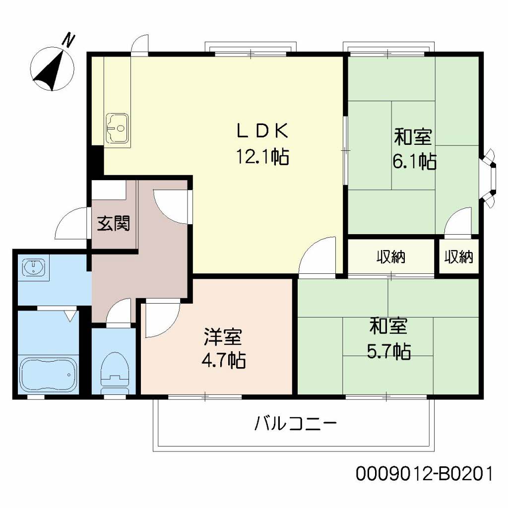 フレグランス学園台　Ｂ棟　＊＊B0201-2