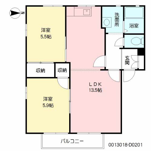フレグランスひろせ　Ｄ棟　＊＊D0201-2