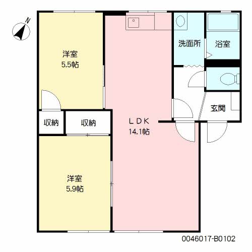 シャルマン辻野　Ｂ棟　＊＊B0102-2