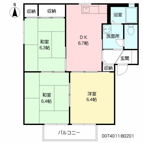 リュネット原　Ｂ棟　＊＊B0201-2