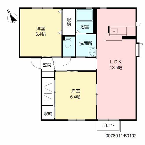 グローブ・たかの　Ｂ棟　＊＊B0102-2