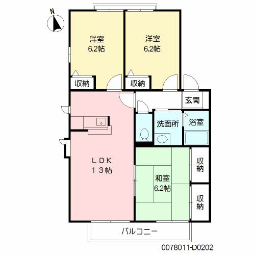 グローブ・たかの　Ｄ棟　＊＊D0202-2