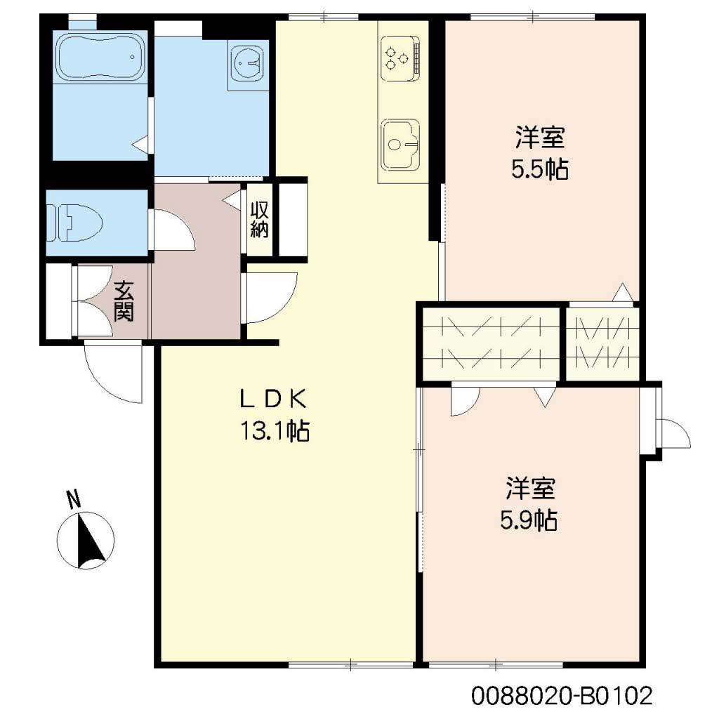 プリモキミ　Ｂ棟　＊＊B0102-2