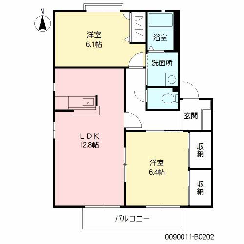 ユニゾン上富野　Ｂ棟　＊＊B0202-2