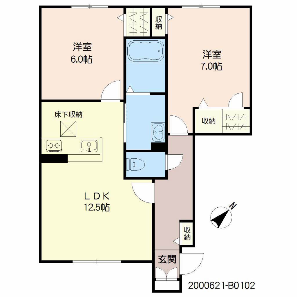パストラル久留米　Ｂ棟　＊＊ B0102号-16